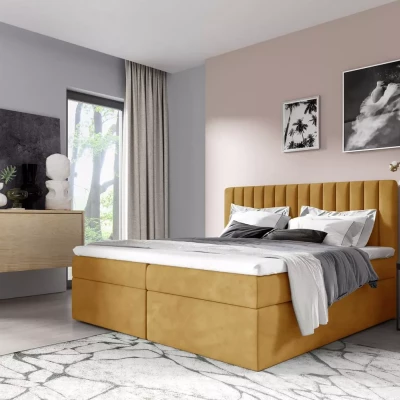 Doppelbett 140x220 IANA - Senfgelb + GRATIS Matratzenauflage