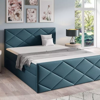 Bett mit Matratze und Lattenrost HALKA - 120x220, blau 3 + Topper GRATIS