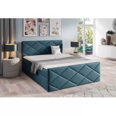 Bett mit Matratze und Lattenrost HALKA - 120x220, blau 3 + Topper GRATIS