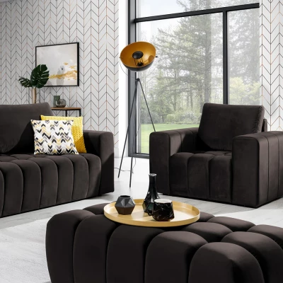 Designerhocker ILANIS – dunkelbraun