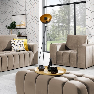Designerhocker ILANIS – hellbraun