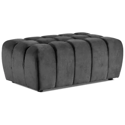 Designerhocker ILANIS – graues Öko-Leder