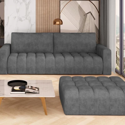 Designerhocker ILANIS – graues Öko-Leder
