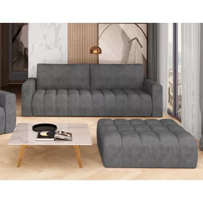Designerhocker ILANIS – graues Öko-Leder