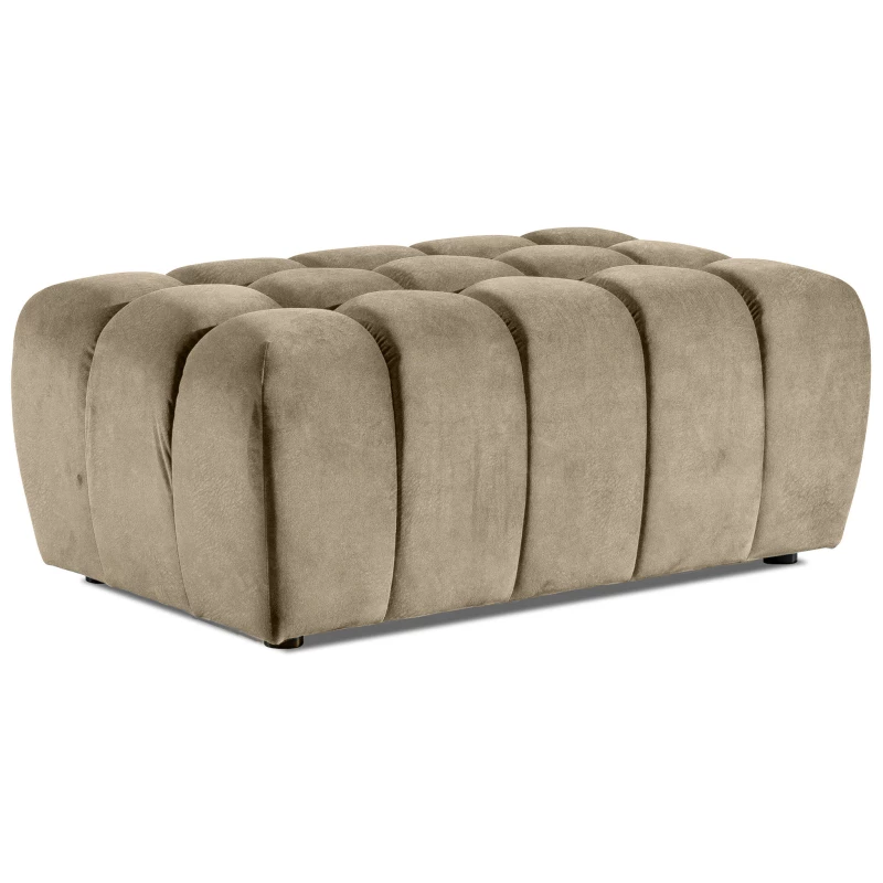 Designerhocker ILANIS – beiges Öko-Leder