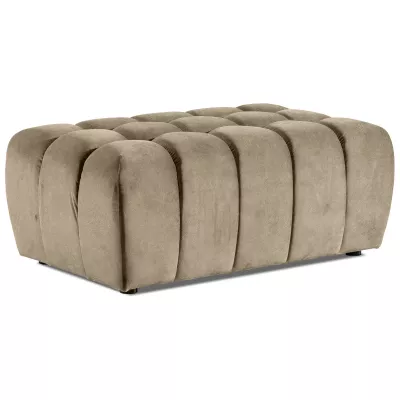 Designerhocker ILANIS – beiges Öko-Leder