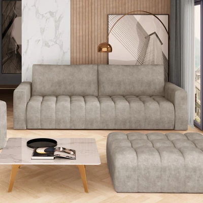 Designerhocker ILANIS – beiges Öko-Leder