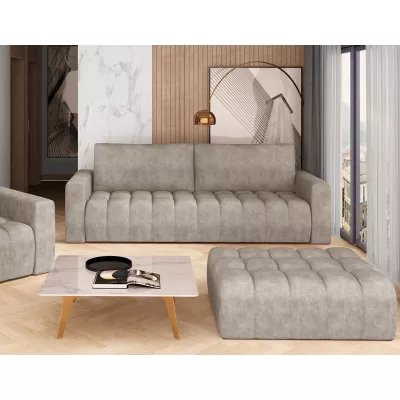 Designerhocker ILANIS – beiges Öko-Leder