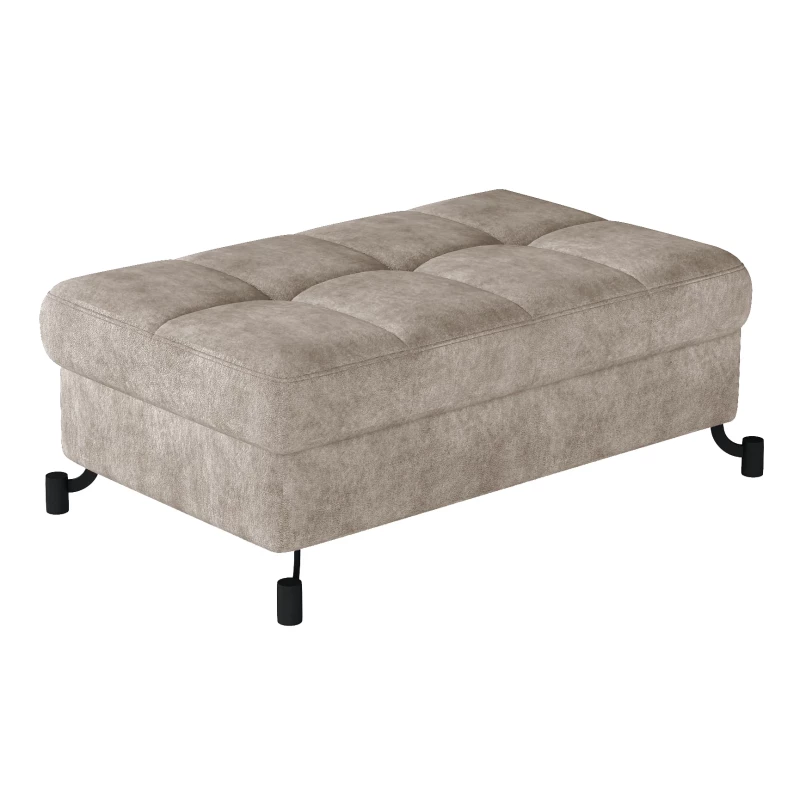 Stilvoller AZARI-Hocker – beiges Öko-Leder