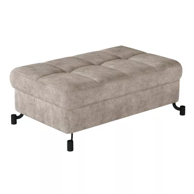 Stilvoller AZARI-Hocker – beiges Öko-Leder