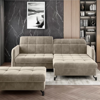 Stylischer AZARI Hocker – hellbeige