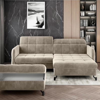 Stylischer AZARI Hocker – hellbeige