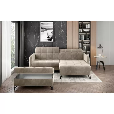 Stylischer AZARI Hocker – hellbeige