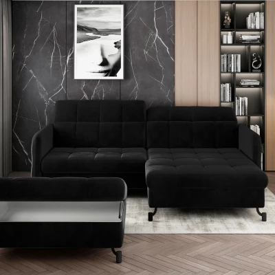 Stilvoller Hocker AZARI - schwarz 1