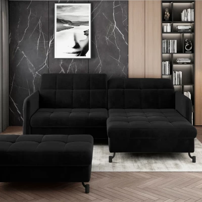 Stilvoller Hocker AZARI - schwarz 1