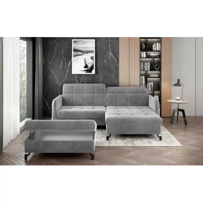 Stilvoller AZARI-Hocker – hellgrau 1
