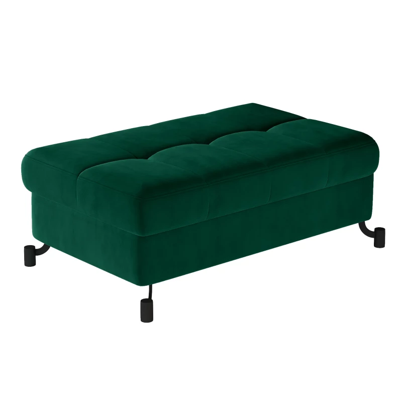Stilvoller Hocker AZARI - dunkelgrün
