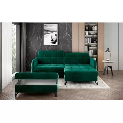 Stilvoller Hocker AZARI - dunkelgrün
