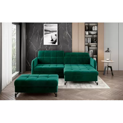 Stilvoller Hocker AZARI - dunkelgrün