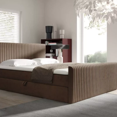 Kontinentales Bett 200x220 BINDY - braun + GRATIS Matratzenauflage