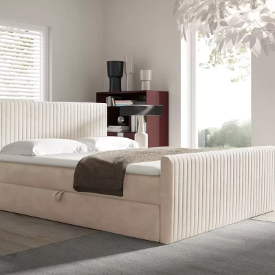 Kontinentales Bett 120x220 BINDY - beige + GRATIS Matratzenauflage