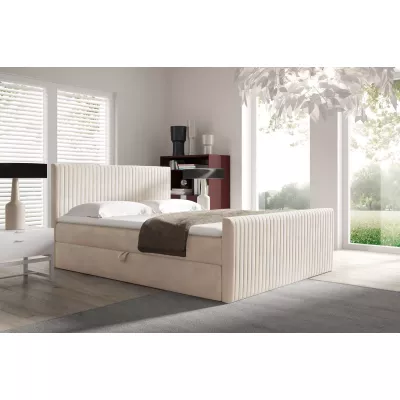 Kontinentales Bett 120x220 BINDY - beige + GRATIS Matratzenauflage