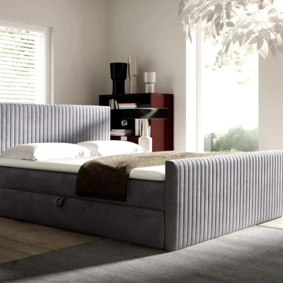 Continental-Bett 120x220 BINDY - grau + GRATIS Matratzenauflage