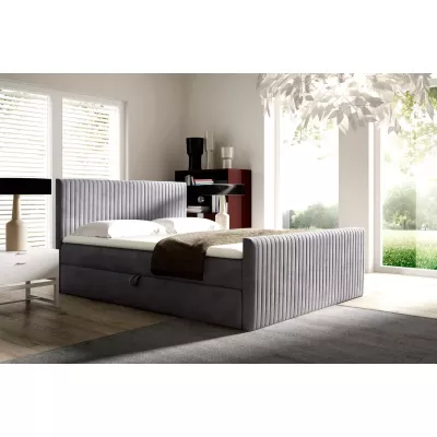 Continental-Bett 120x220 BINDY - grau + GRATIS Matratzenauflage