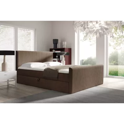 Kontinentales Bett 120x220 BINDY - braun + GRATIS Matratzenauflage