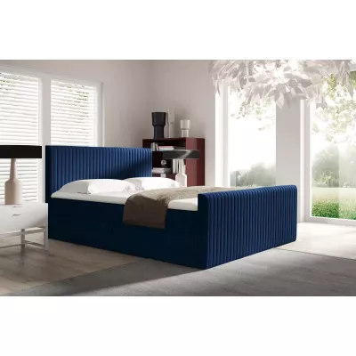 Continental-Bett 120x220 BINDY - Dunkelblau + GRATIS Matratzenauflage