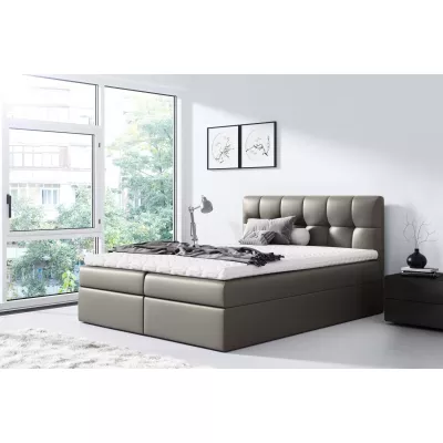 Polsterbett REX – 120 x 220 cm, grau + GRATIS Matratzenauflage