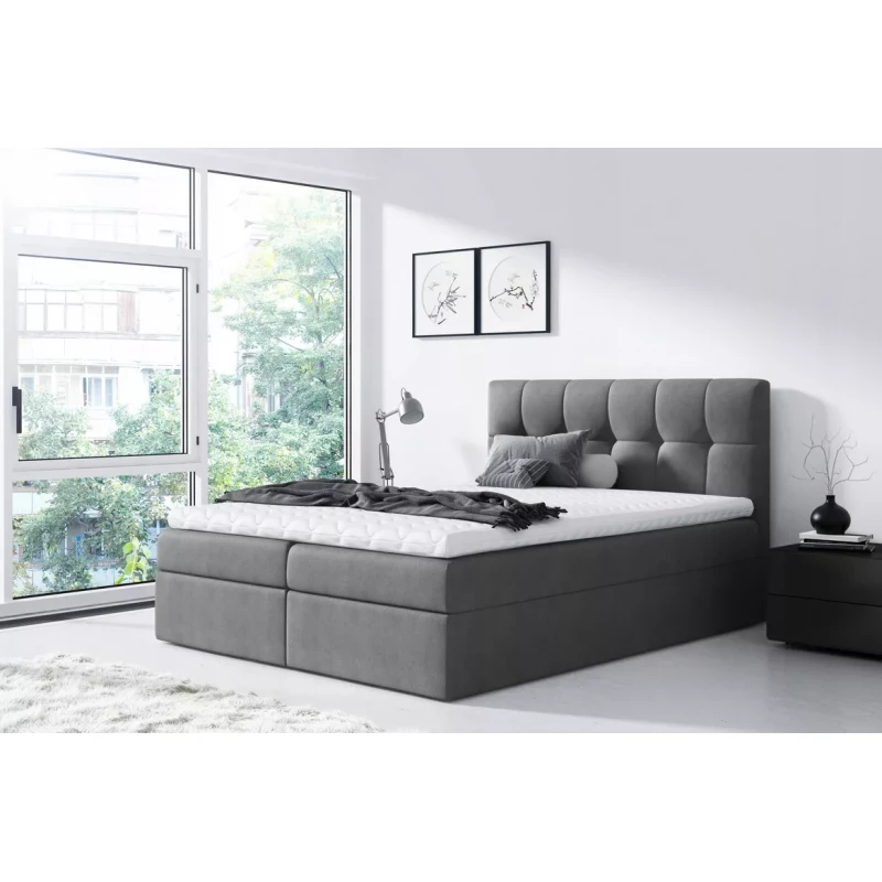 Einzelbett REX 120x220, grau + Matratzenauflage