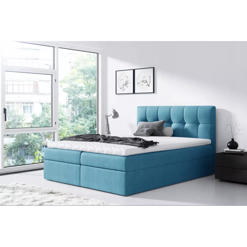 Einzelbett REX 120x220, blau + Matratzenauflage