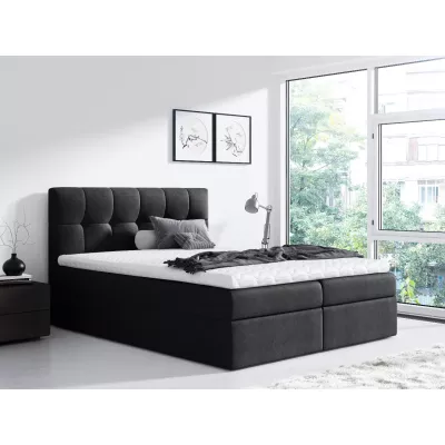 Einzelbett REX 120x220, schwarz + Matratzenauflage