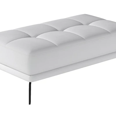 Stilvoller Hocker ZINARA – weißes Öko-Leder