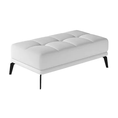 Stilvoller Hocker ZINARA – weißes Öko-Leder
