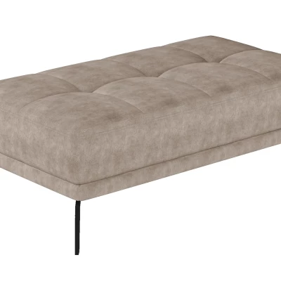 Stilvoller Hocker ZINARA – beiges Öko-Leder