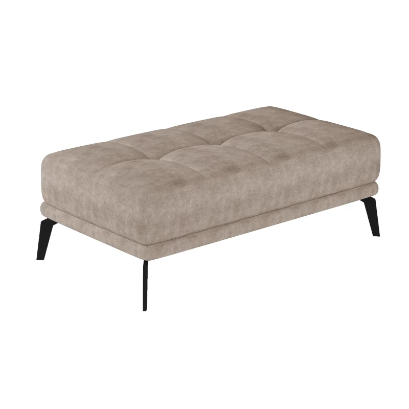 Stilvoller Hocker ZINARA – beiges Öko-Leder