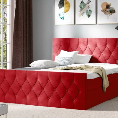Polsterbett TIBOR LUX – 120x220, rot + GRATIS Matratzenauflage