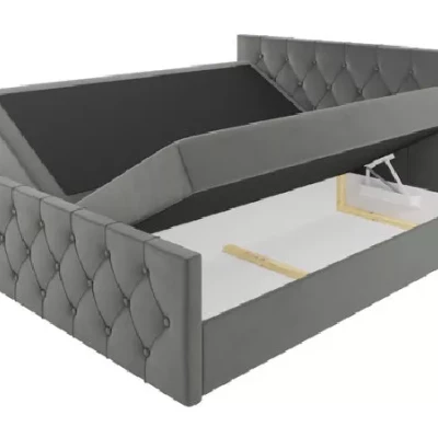 Polsterbett TIBOR LUX – 120x220, schwarz + GRATIS Matratzenauflage