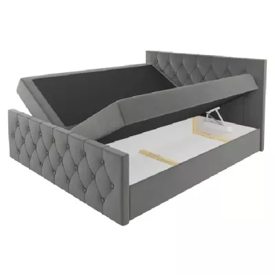 Polsterbett TIBOR LUX – 120x220, grau + GRATIS Matratzenauflage