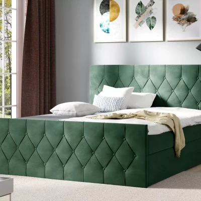Polsterbett TIBOR LUX – 120x220, grün + GRATIS Matratzenauflage