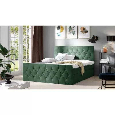 Polsterbett TIBOR LUX – 120x220, grün + GRATIS Matratzenauflage