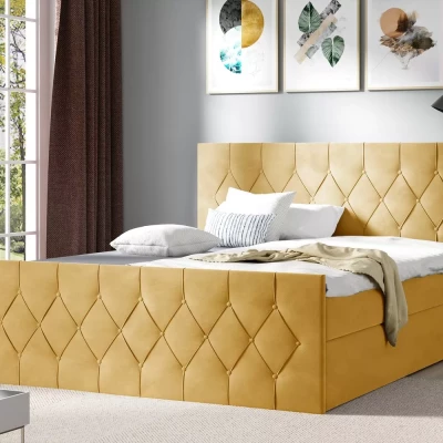 Polsterbett TIBOR LUX – 120x220, gelb + GRATIS Matratzenauflage
