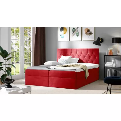 Boxspringbett TIBOR – 120 x 220 cm, rot + GRATIS Matratzenauflage