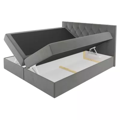Boxspringbett TIBOR – 120 x 220 cm, grau + GRATIS Matratzenauflage