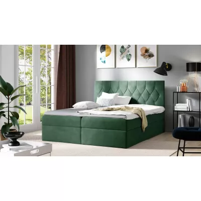 Boxspringbett TIBOR – 120 x 220 cm, grün + GRATIS Matratzenauflage