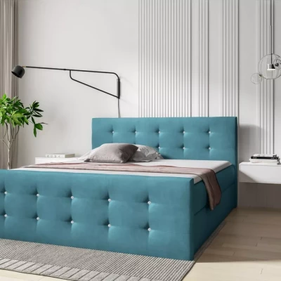Bett SCARLETT – 120 x 220 cm, blau + GRATIS Matratzenauflage