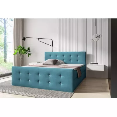 Bett SCARLETT – 120 x 220 cm, blau + GRATIS Matratzenauflage