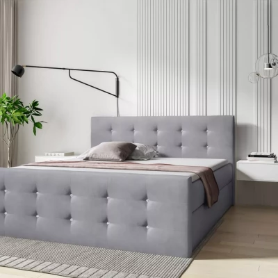 Bett SCARLETT – 120 x 220 cm, Hellgrau + GRATIS Matratzenauflage